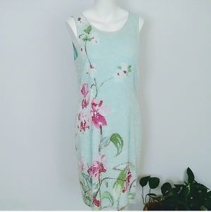 Kay Unger fitted fully beaded floral dress